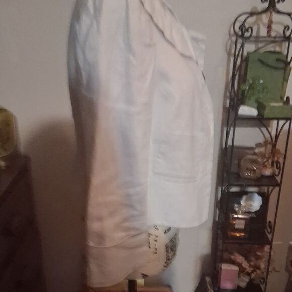 Elevenses Cream Linen Blazer Size 6 - Picture 4 of 9
